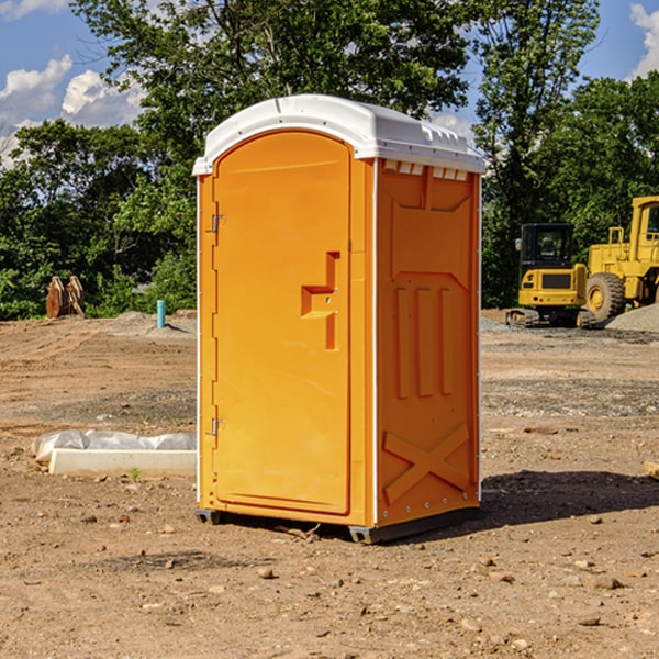 how often are the porta potties cleaned and serviced during a rental period in Roosevelt